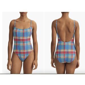 New $175 Polo Ralph Lauren Kennedy Smocked One-Piece Swimsuit Size XL (16-18)
